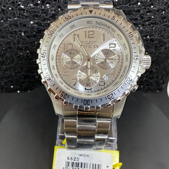 Men's (NWT) Silver Face with Glow in the Dark Sticks into a Silver Bracelet - Picture 2 of 4